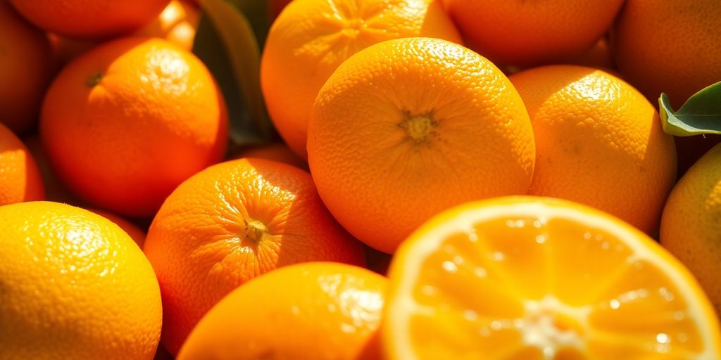 Naranjas y limones frescos, fuente de vitamina C.