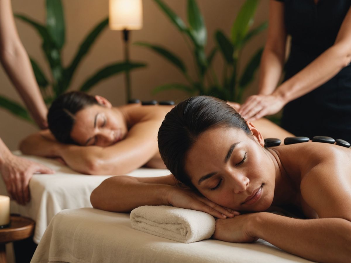 Person receiving a relaxing massage in a spa