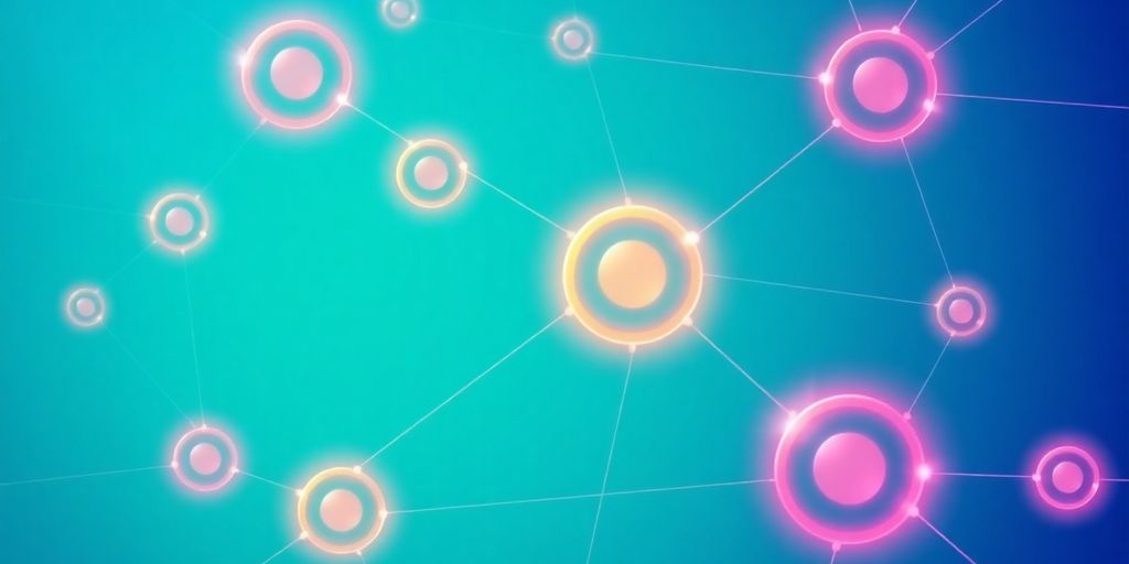 Illustrative image of interconnected blockchain nodes and chains.