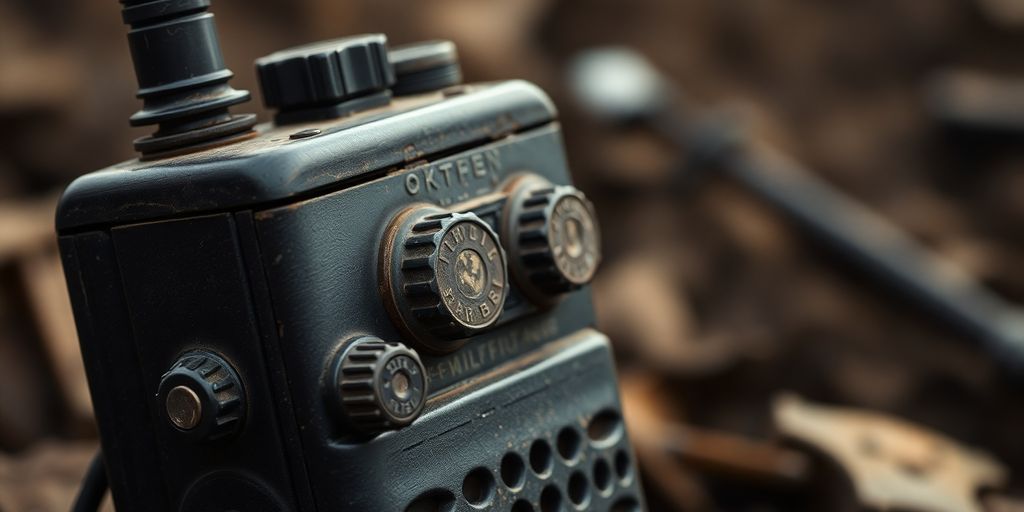 Vintage walkie-talkie, military, wartime communication device