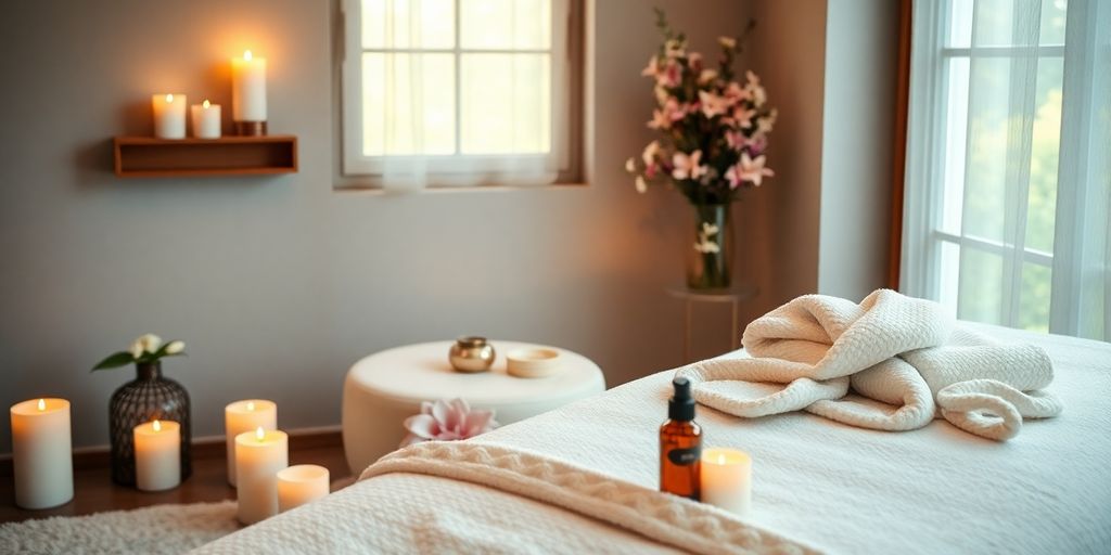 A peaceful spa setting for relaxation and self-care.