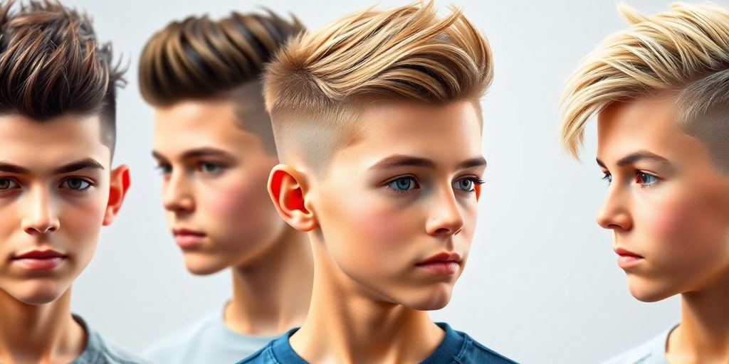 Trendige Frisuren für Jungs ab 10 Jahren.