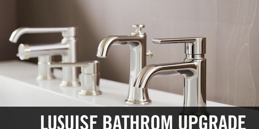 Elegant taps in a chic UK bathroom upgrade.