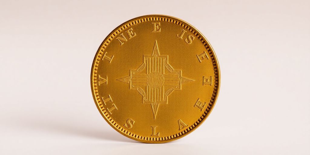 Pièce de Napoléon en or avec marques d'usure distinctes.