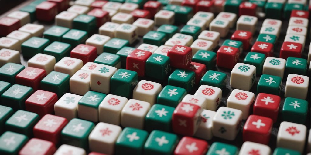 American Mahjong tiles in a colorful, neat arrangement.