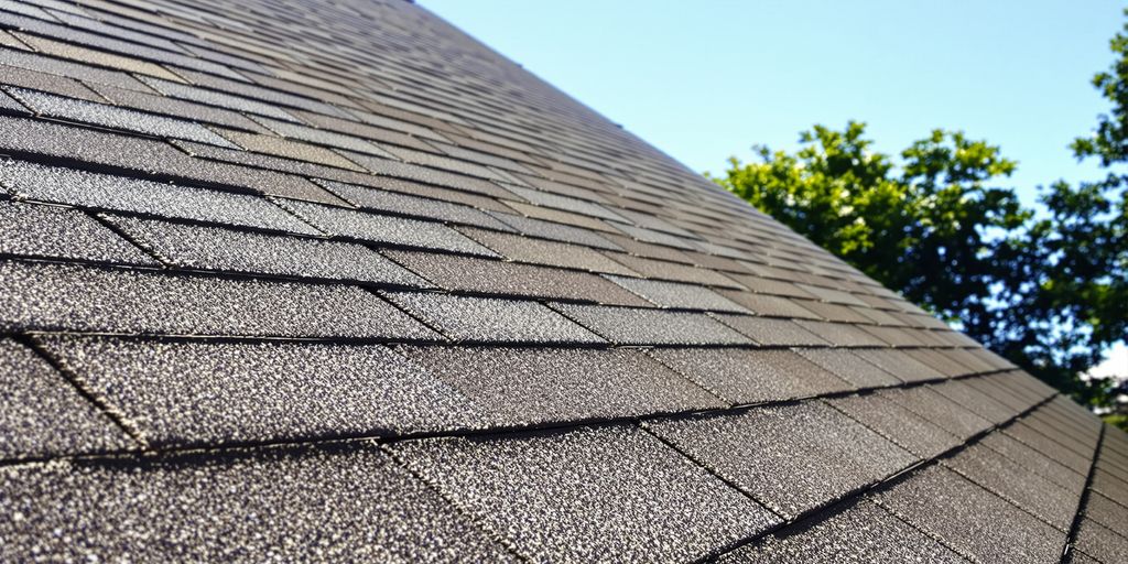 Clean shingle roof under a sunny sky.