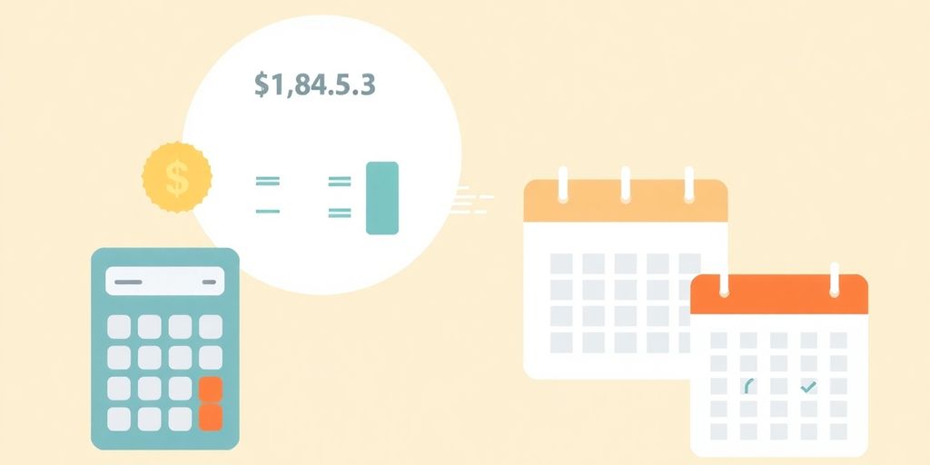 Illustrasjon av kalkulator og feriepenger