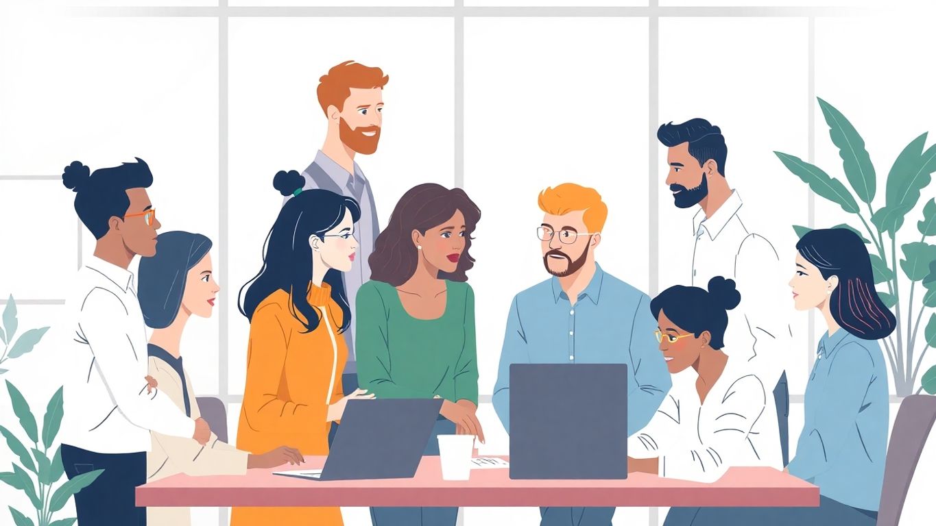 Gründere samarbeider i en moderne arbeidsplass.