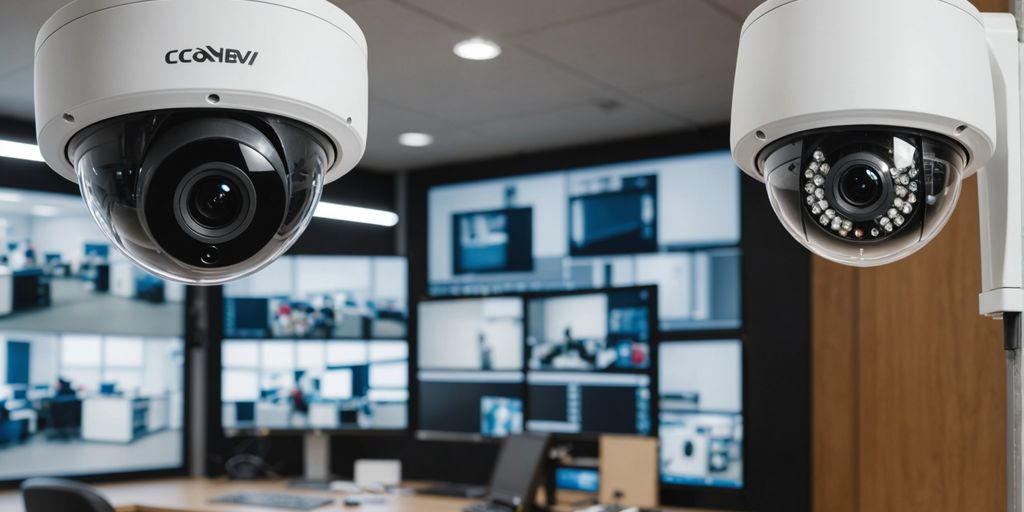 Analogue and IP CCTV cameras side by side.