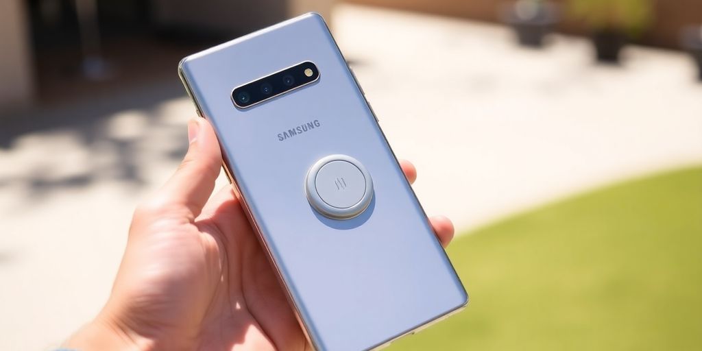 Samsung S10 Plus with Magsafe case attached.