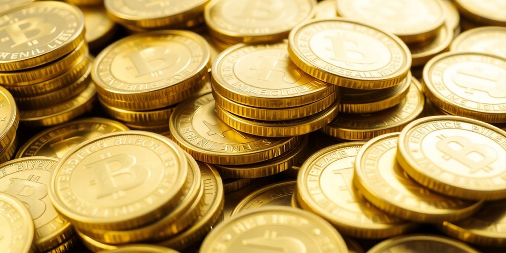 Pièces d'or empilées dans un coffre sécurisé.