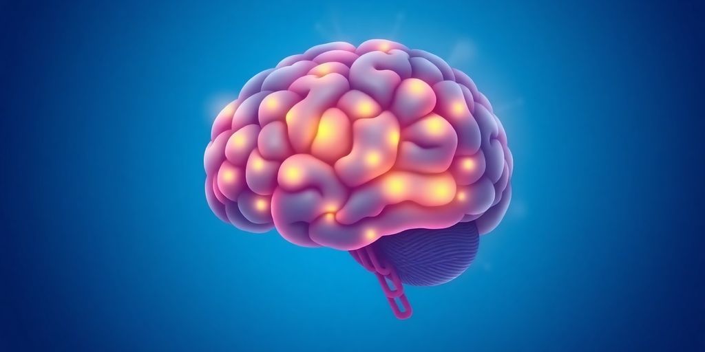 Illustration of a glowing brain focusing on the hippocampus.