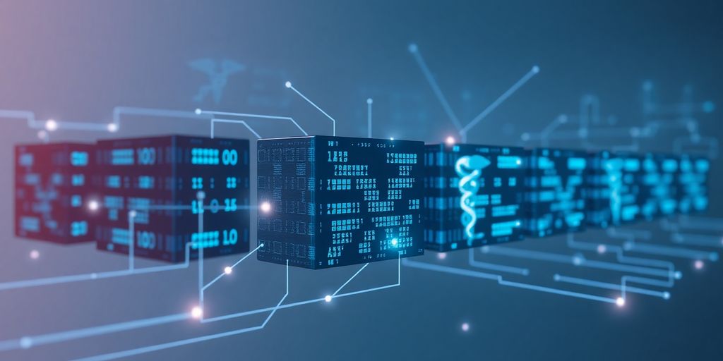 Secure blockchain network protecting medical data.