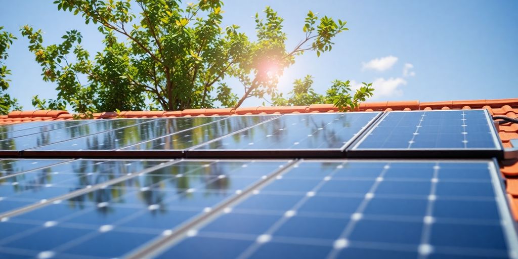 Schéma panneau solaire installée sur un toit