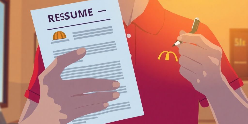 A person holding a resume and a pen.