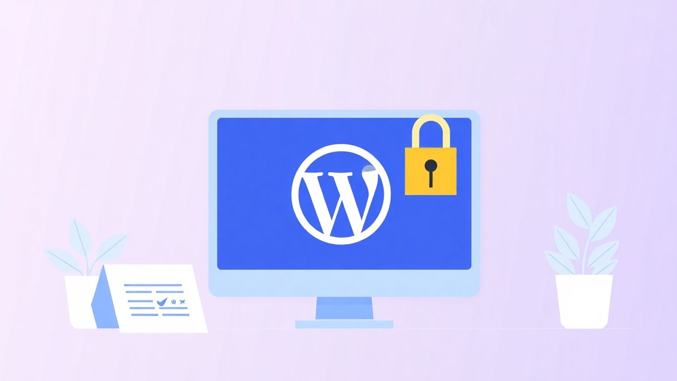 Illustrasjon av sikkerhet for WordPress-nettside.