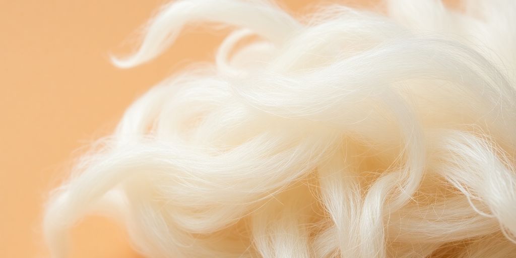 Soft, lustrous mohair fibers shimmering in sunlight.