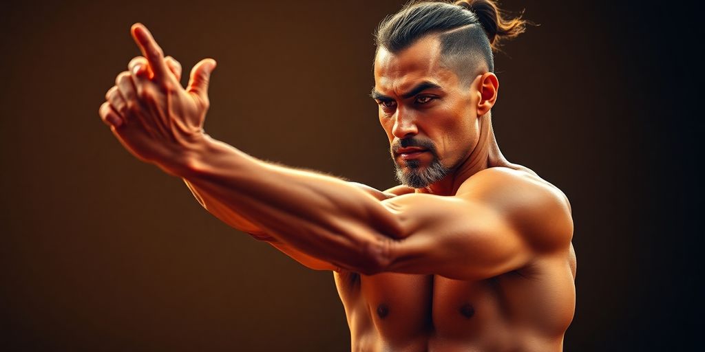 Person performing the technique with energy.