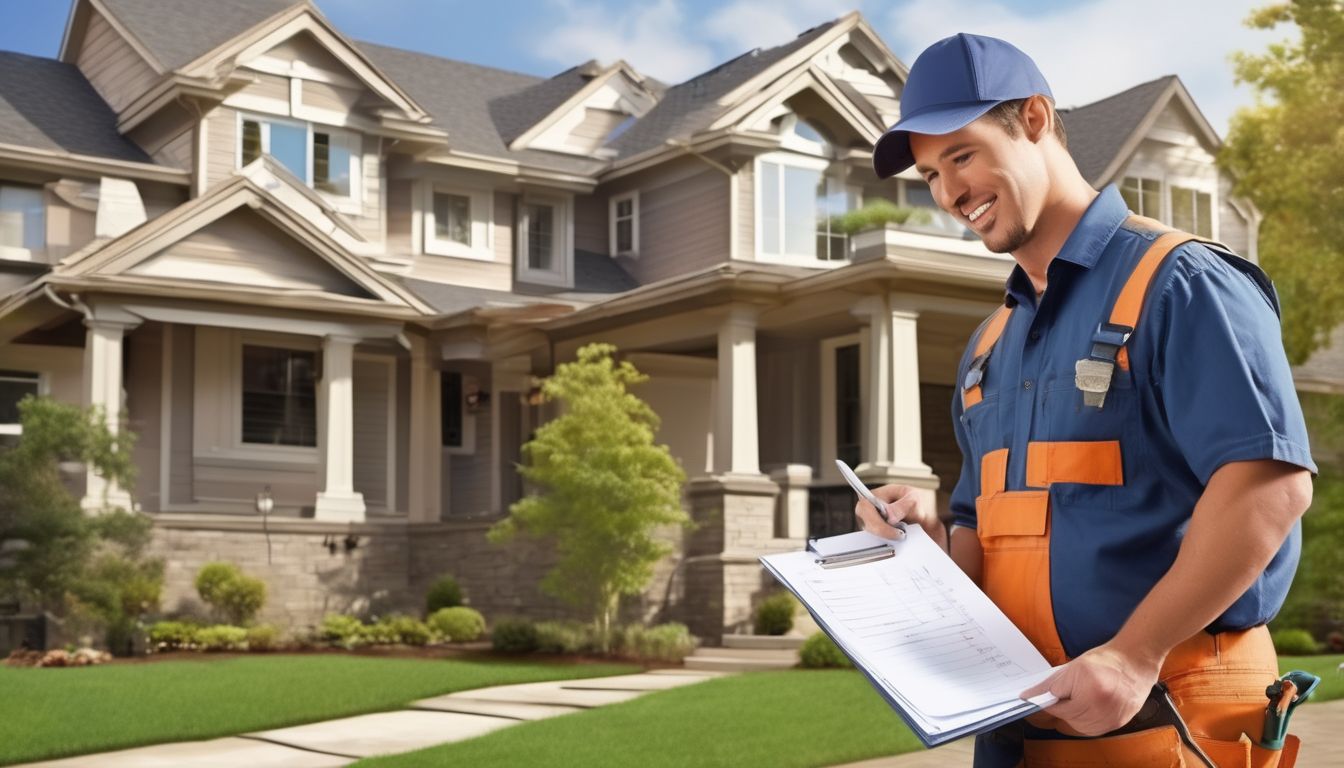 handyman providing written estimate to homeowner