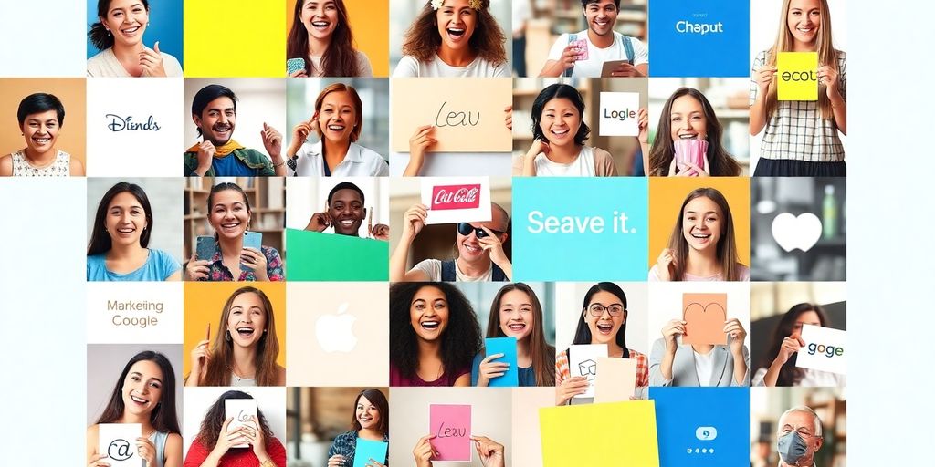 Collage of joyful user-generated content featuring diverse individuals.