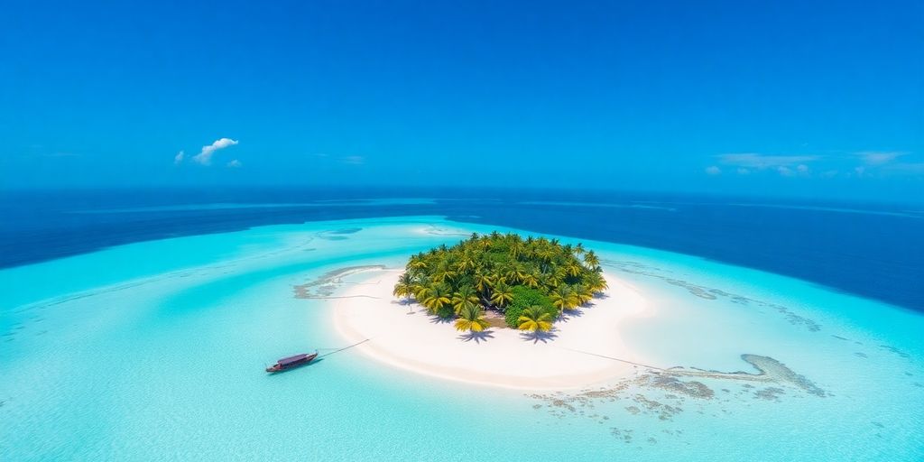 Aerial view of a beautiful Thai island paradise.