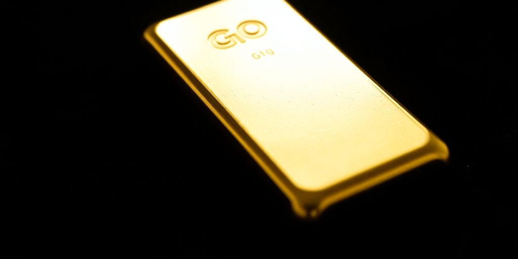 Lingot d'or sur un fond sombre.