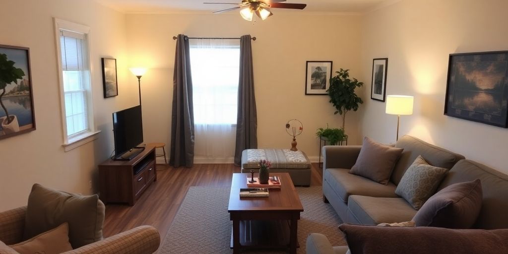 Warm and welcoming living space for guests.