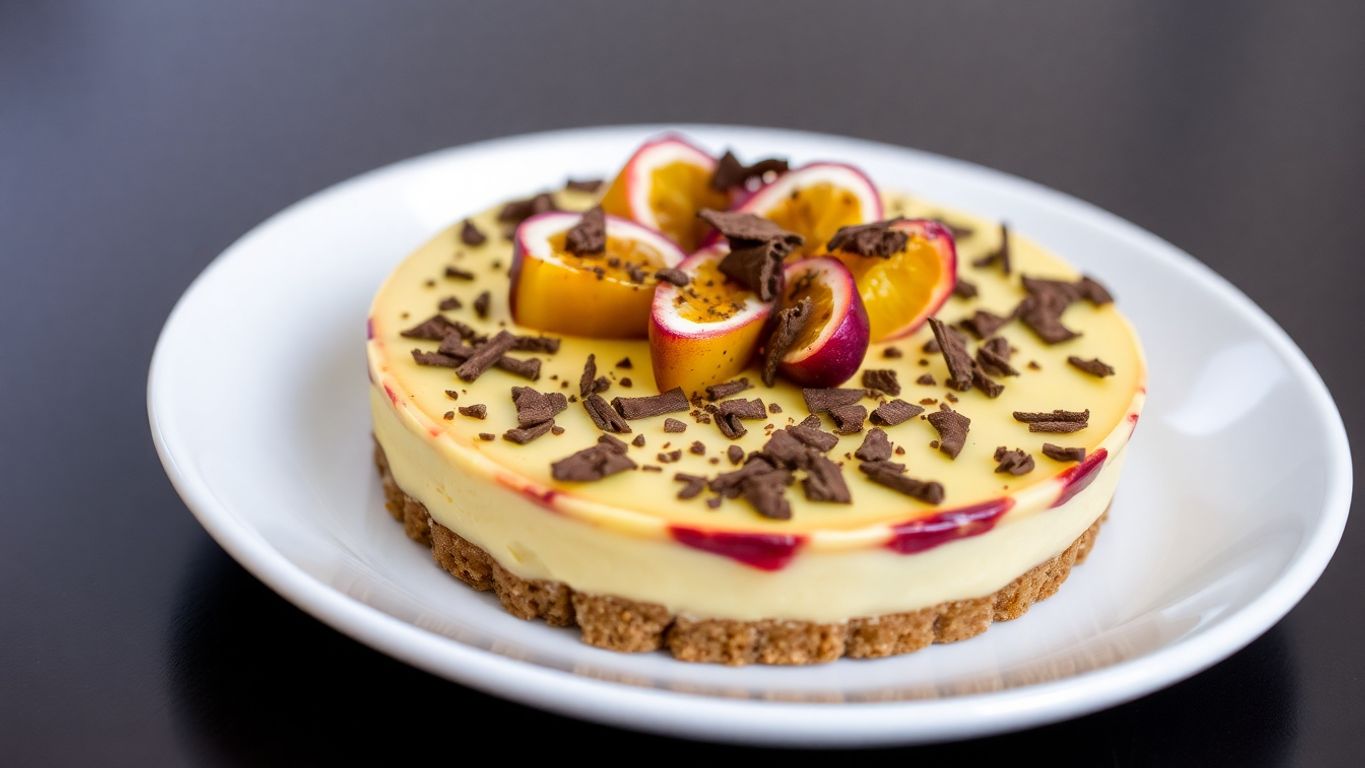 Deliciosa torta de maracujá com camadas de chocolate.