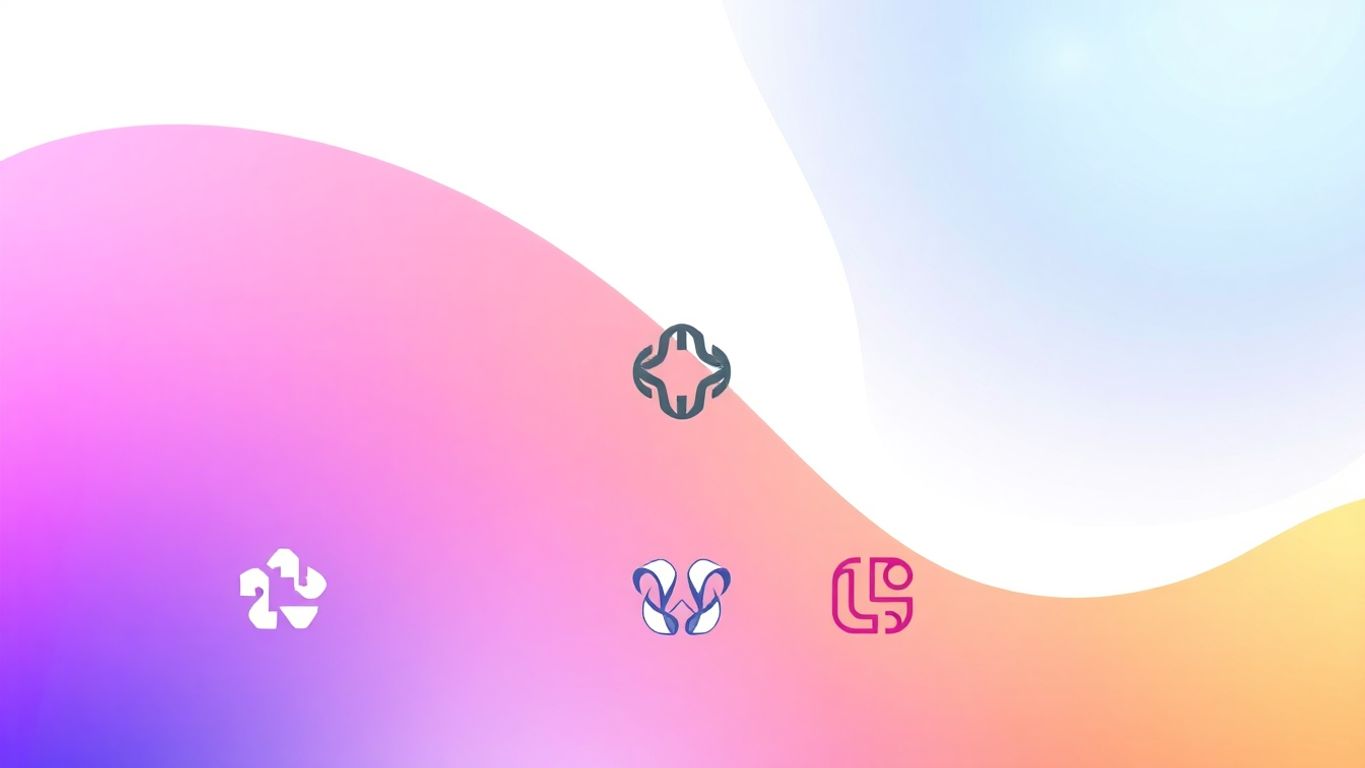 Illustrasjon av logo designprosess med myke farger.