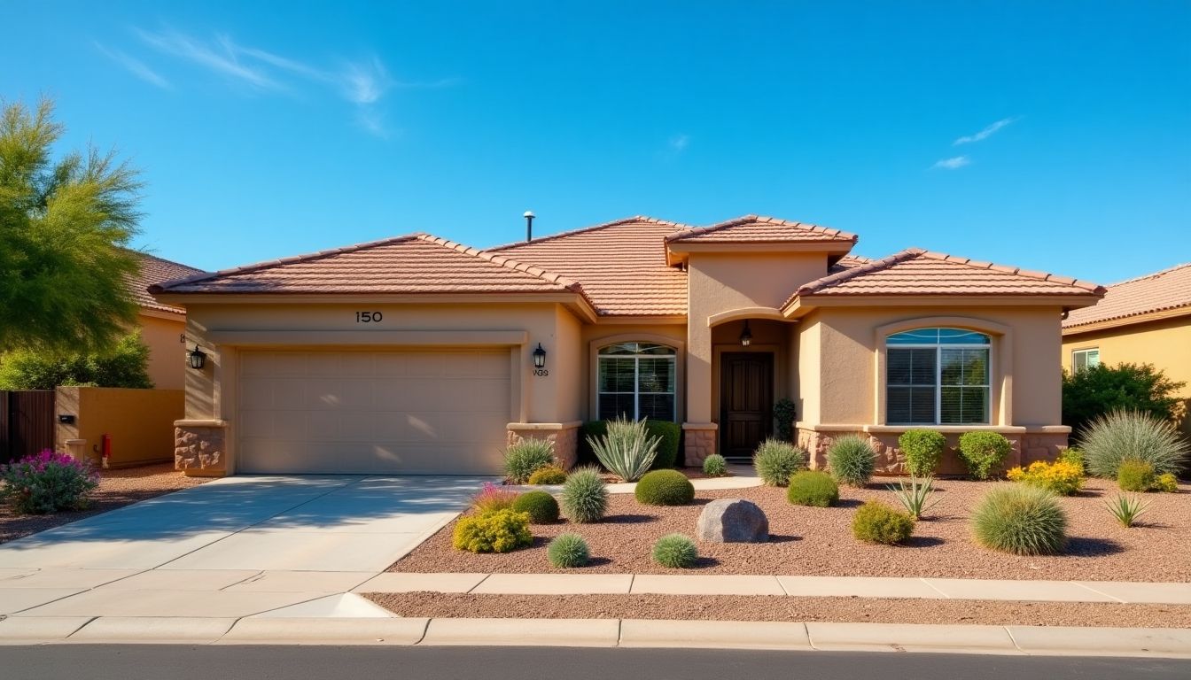 Beautiful Tucson home with a well-maintained roof.