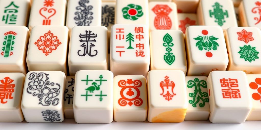 Unique and rare Mahjong tiles with modern designs.