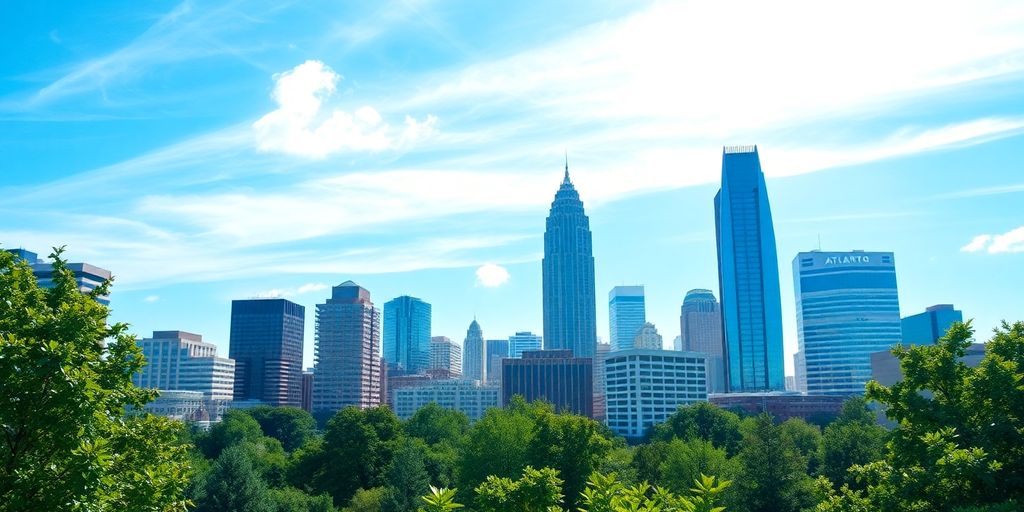 Atlanta skyline with upward growth.