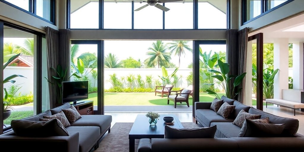 Thai villa with modern furnishings