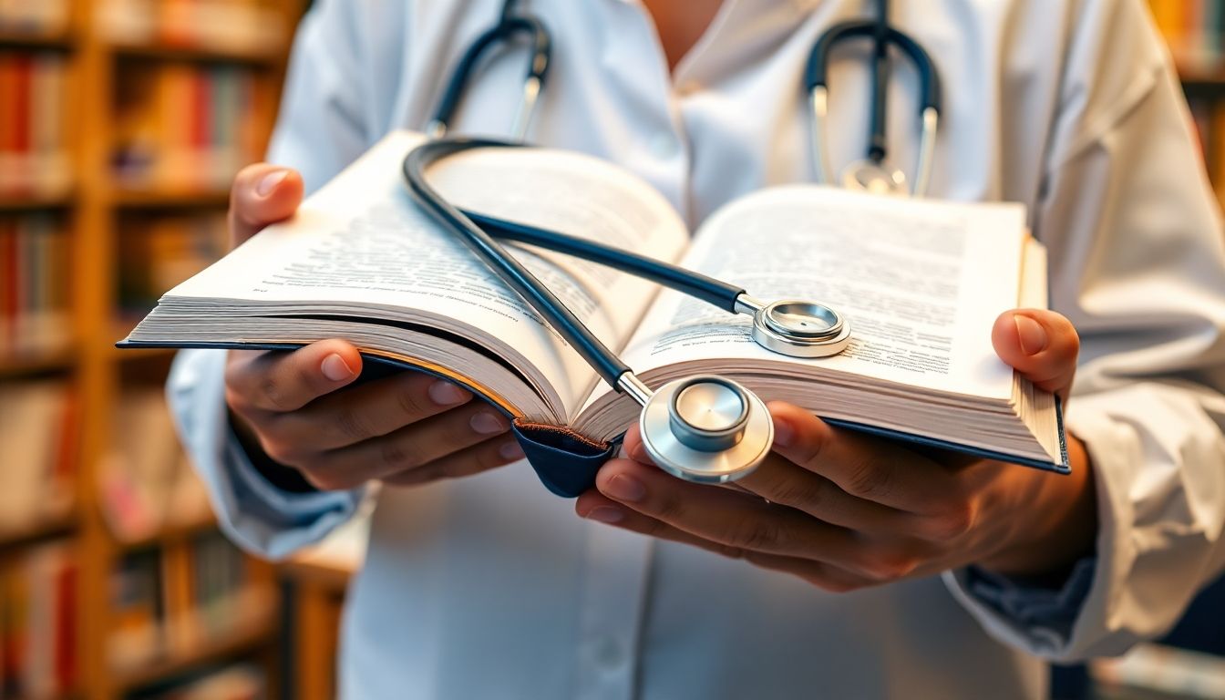 Medical student studying