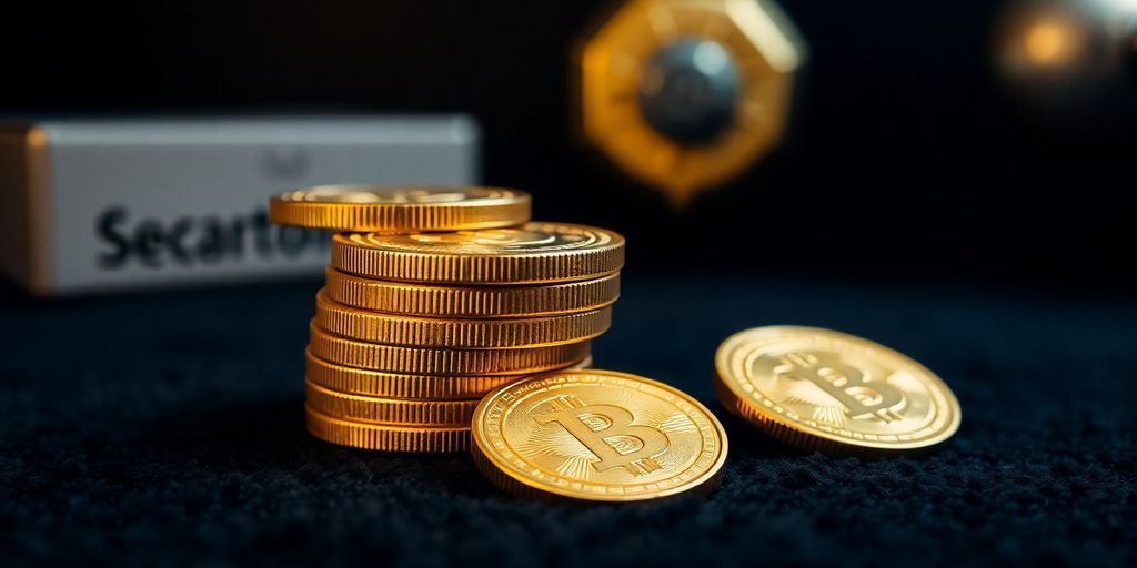 Pièces d'or dans un écrin