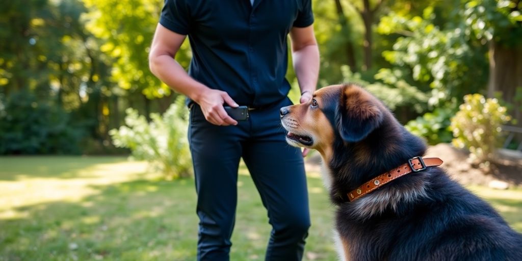 Trainer and dog during advanced e-collar training session.