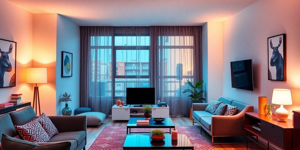 Moderna unutrašnjost apartmana sa prijatnim ambijentom.