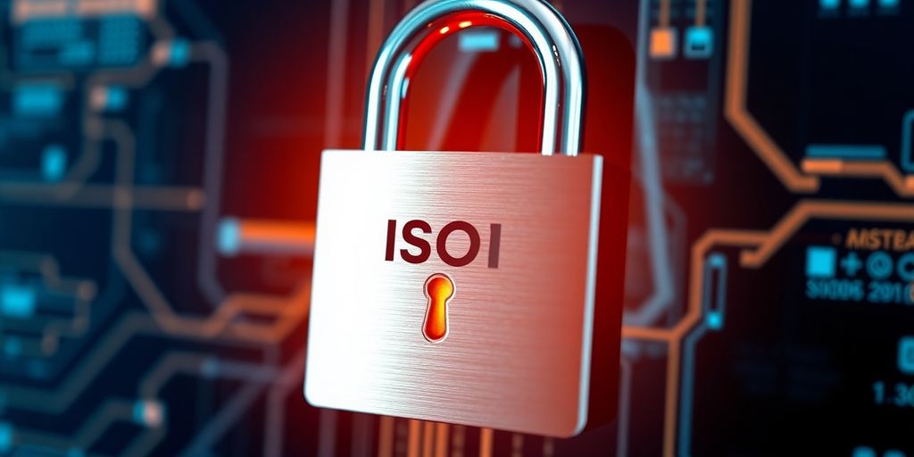Secure lock on digital background for information security.
