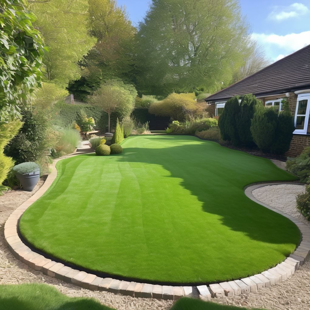 professional turfing service in action at a local residential garden