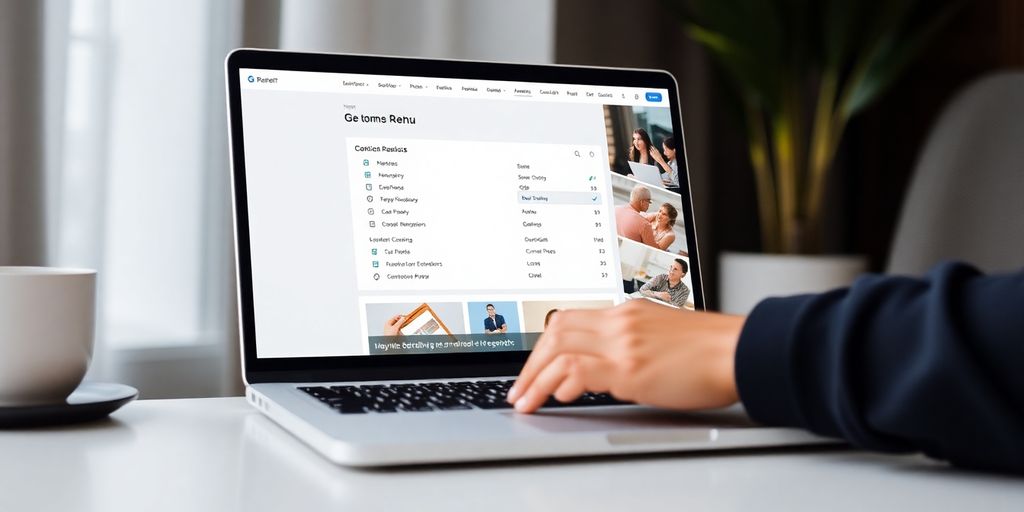 User-friendly website interface on a laptop screen.