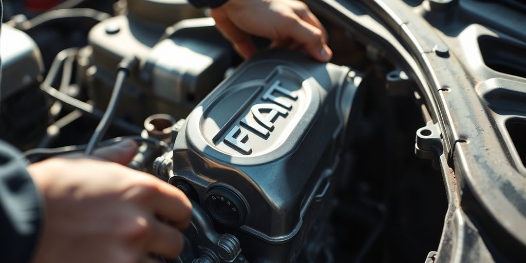 Fiat car part being removed
