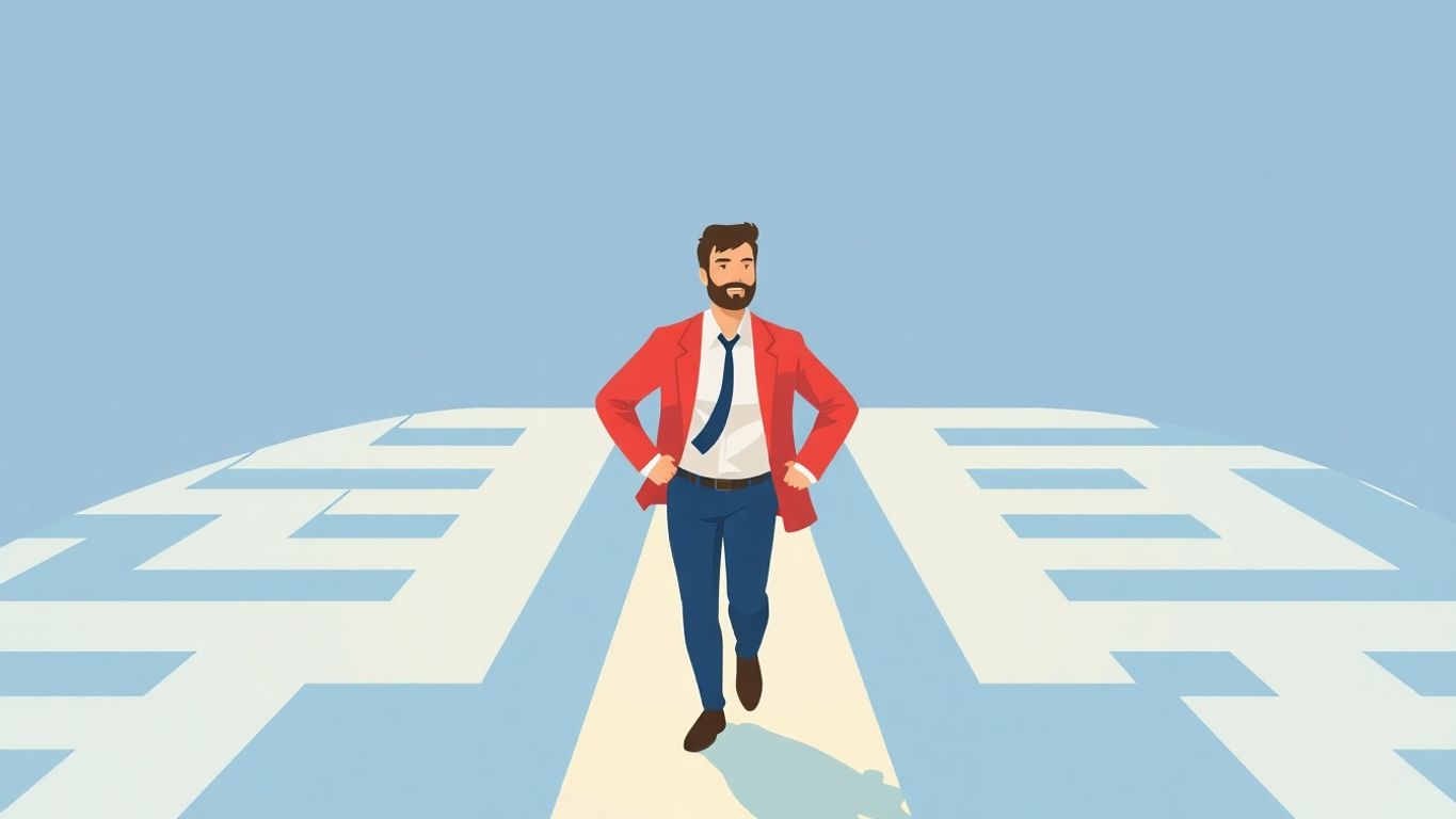 Gründer som navigerer i en labyrint.