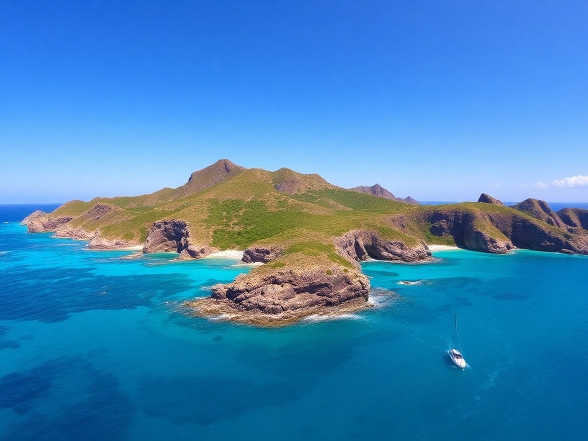 Stunning Komodo Island landscape with turquoise waters and greenery.