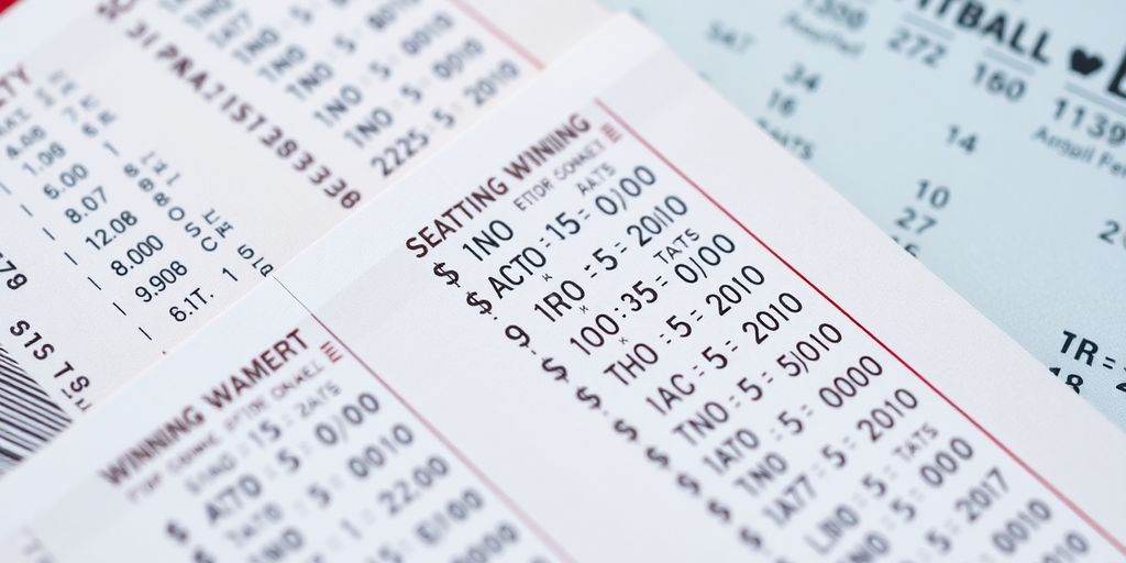 Sports betting parlay odds with winning combination.