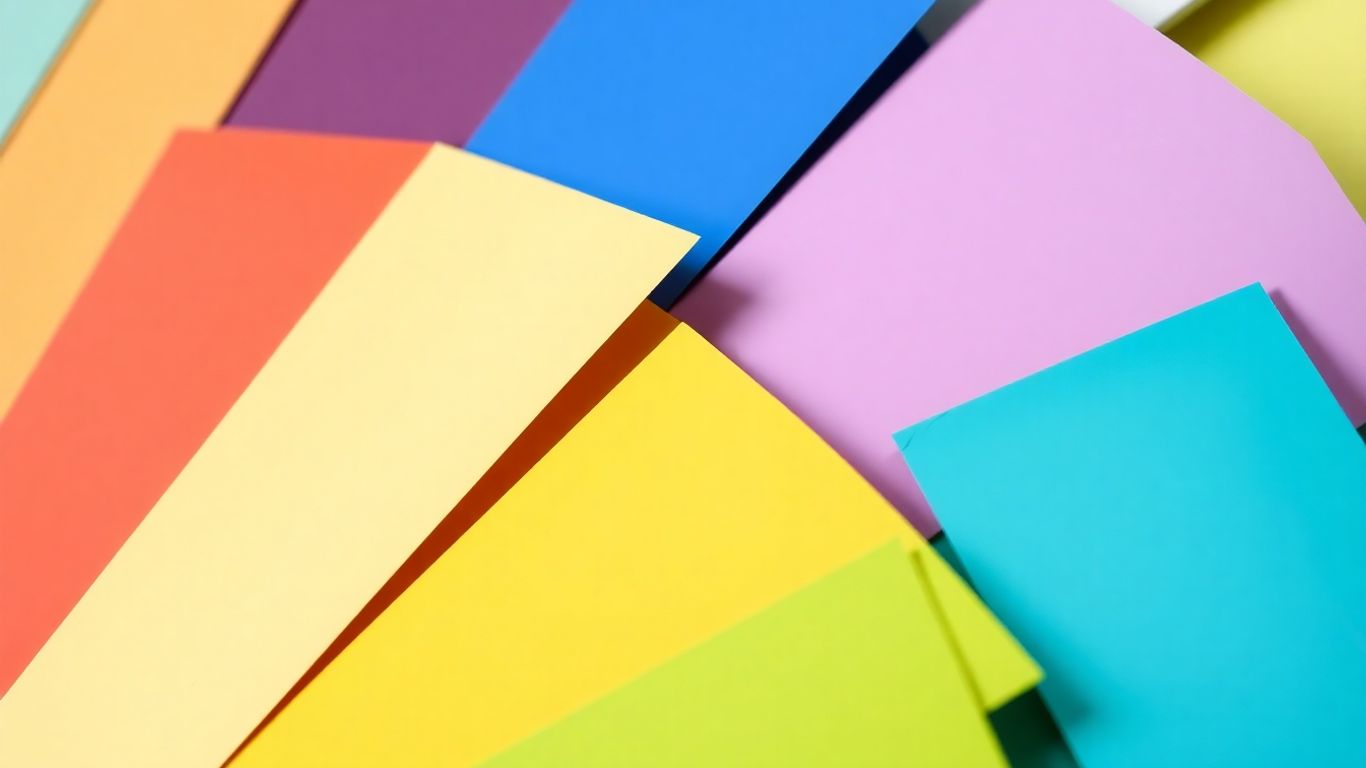 Paint swatches in various colors and finishes.