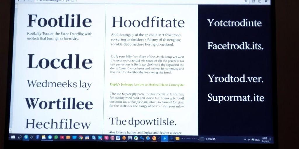 Différents styles de typographie sur un écran numérique.