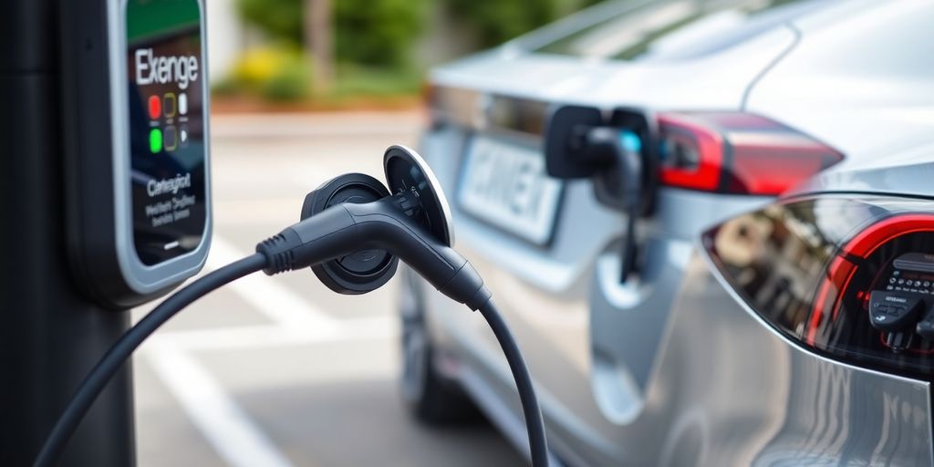 EV plugged into charging station