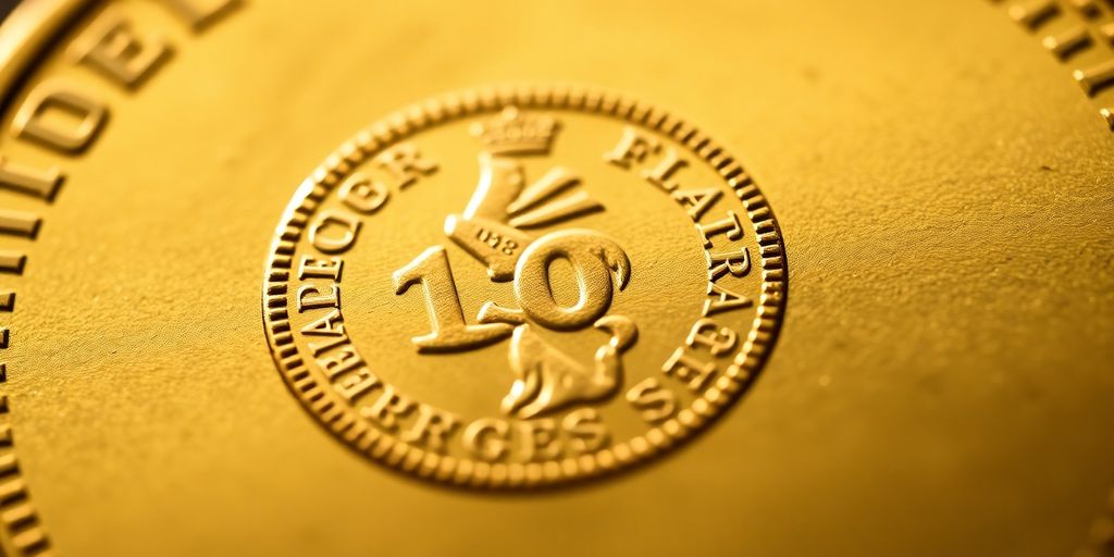 Pièce en or Napoléon avec détails raffinés.