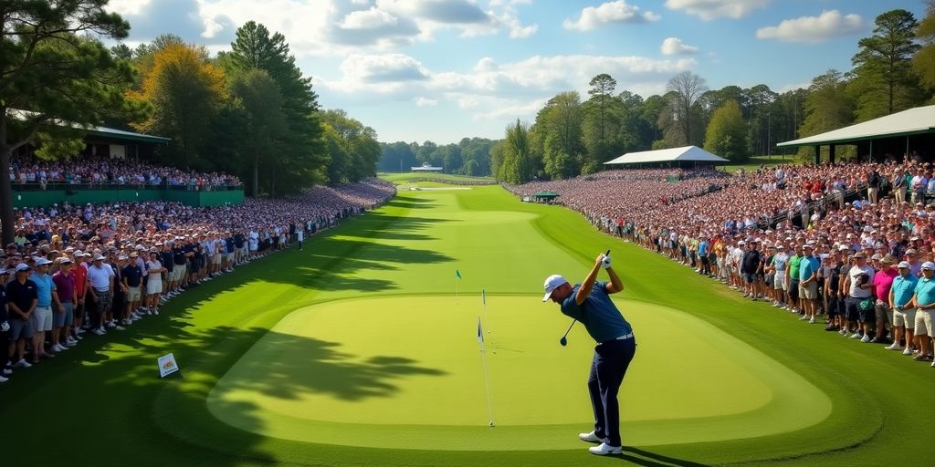 Golfers competing in the FedEx Cup Playoffs on the course.