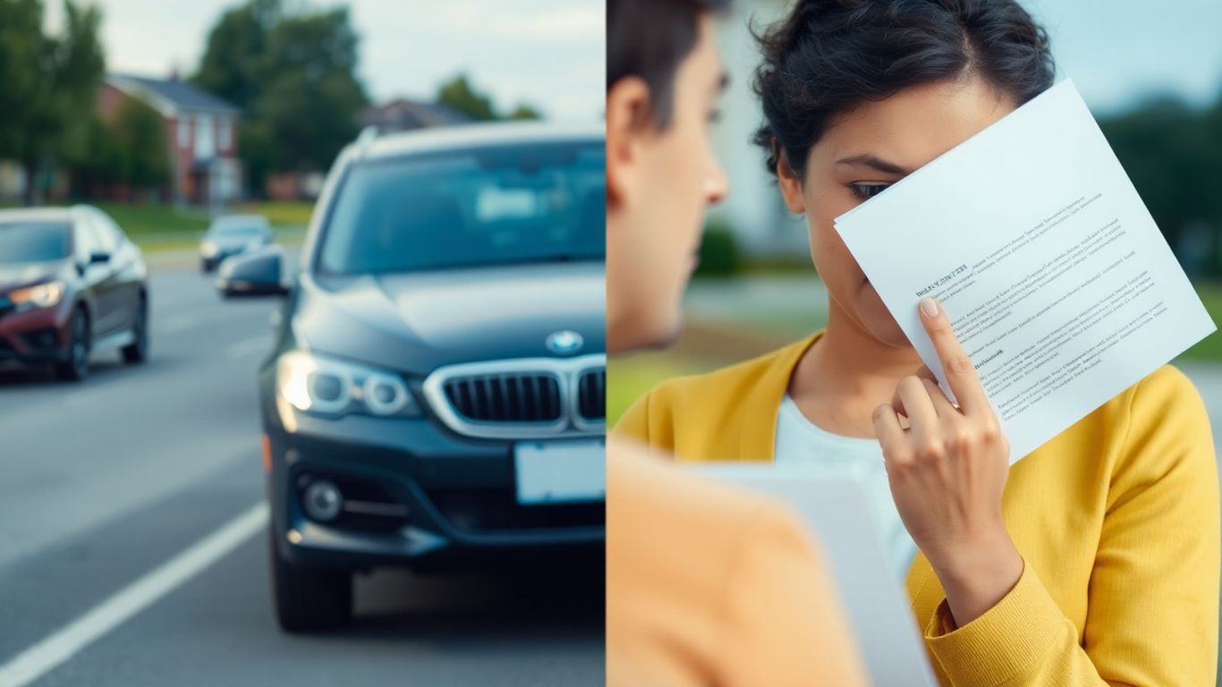 Car accident and legal decision contemplation.